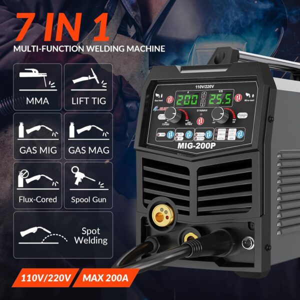 GZ GUOZHI 7-in-1 MIG Welder 200A | Multi-Process Dual Voltage 110V/220V - Image 2