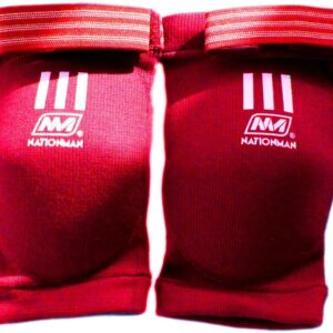 NationalMan Elastic Elbow Pads Guards Muay Thai Kick Boxing MMA Guard (Red, One Size for All)