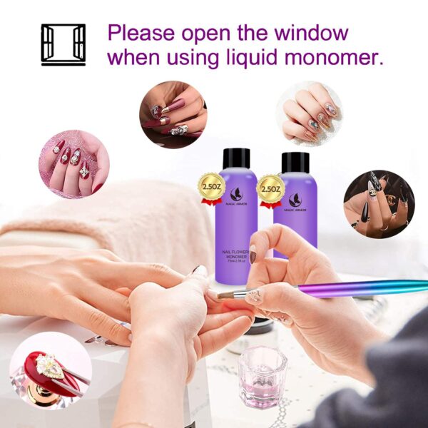 Professional Low Odor Acrylic Nail Liquid Monomer 150ml - Quick Dry - Image 6