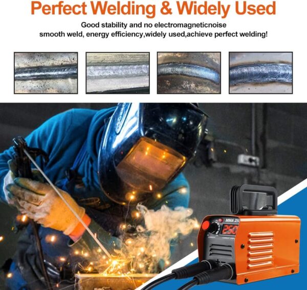 POWERPRO 250A Stick Welder: Dual Voltage MMA Arc Machine w/LED Display - Image 6