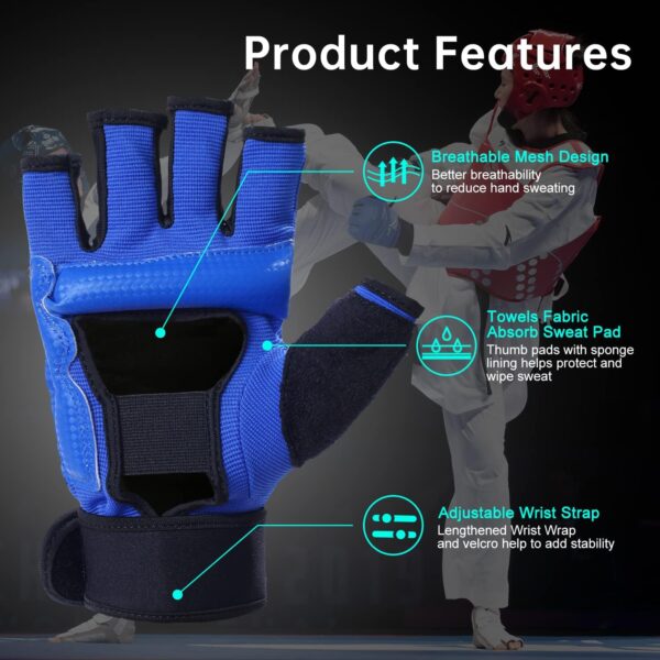 Pro MMA Sparring Gloves | Half Finger Boxing Gloves for Men, Women & Kids Training - Image 2