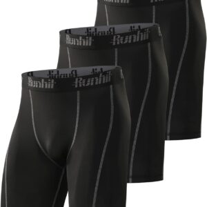 Runhit Compression Shorts Men Underwear Spandex Running Shorts Workout Athletic