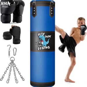 Punching Bag for Kids, 2.7FT Hanging Boxing Bag with Boxing Gloves, Kids Boxing Set Kickboxing Bag for Youth Boxing Karate Muay Thai Kick Taekwondo Training