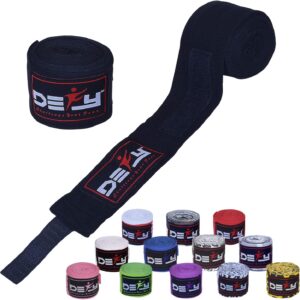 DEFY Professional 180 Inch Hand Wraps for Boxing Muay Thai MMA Elastic Bandages for Men & Women -Pair