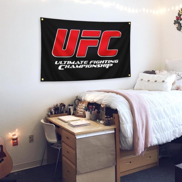 UFC 3x5 FT Championship Banner - Black Fight Fan Wall Decor Man Cave - Image 4