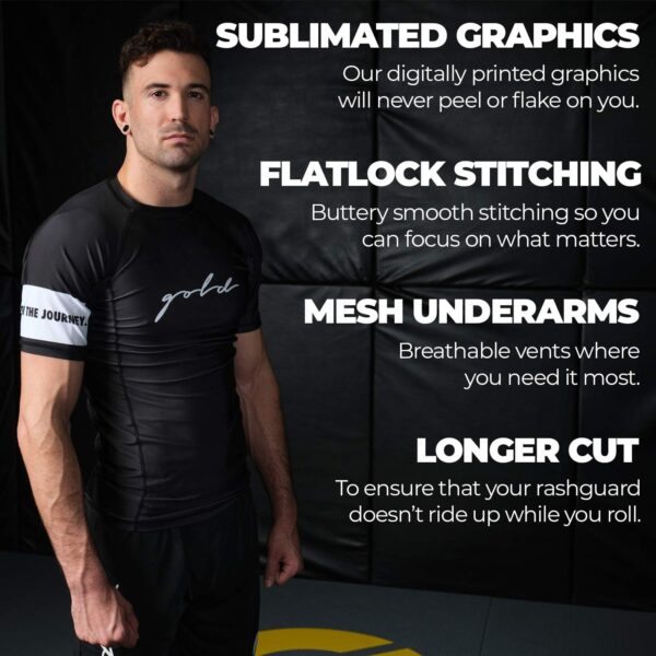Gold BJJ Foundation Ranked Rashguard | IBJJF Approved Gi & No-Gi BJJ Gear - Image 3