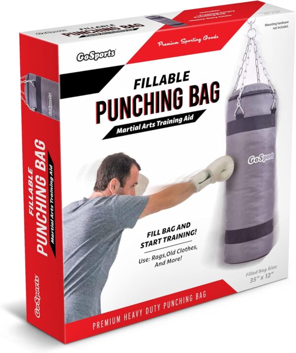 GoSports Heavy-Duty Fillable Punching Bag for Boxing, MMA & Muay Thai Training - Image 7