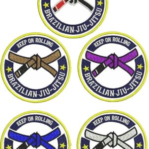 OSS - Brazilian/BJJ Jui Jitsu Belt System Iron & Sew On Patch - for Bags, Gi, Clothes - All Grading Colours (Brown)