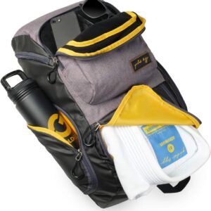 Gold BJJ Jiu Jitsu Backpack - Heavy Duty Gym Bag with Waterproof Gi Pocket