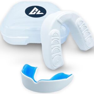 Moldable Adult Contact Sports Mouth Guard w/Vented Case | Breathable Custom Fit Mouthpiece for Men & Women | Boil and Bite Mouthguard for MMA, Boxing, Jiu Jitsu, Wrestling, Grappling, Hockey & Sports