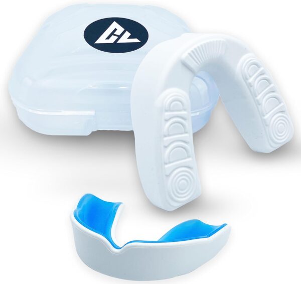 Moldable Adult Contact Sports Mouth Guard w/Vented Case | Breathable Custom Fit Mouthpiece for Men & Women | Boil and Bite Mouthguard for MMA, Boxing, Jiu Jitsu, Wrestling, Grappling, Hockey & Sports