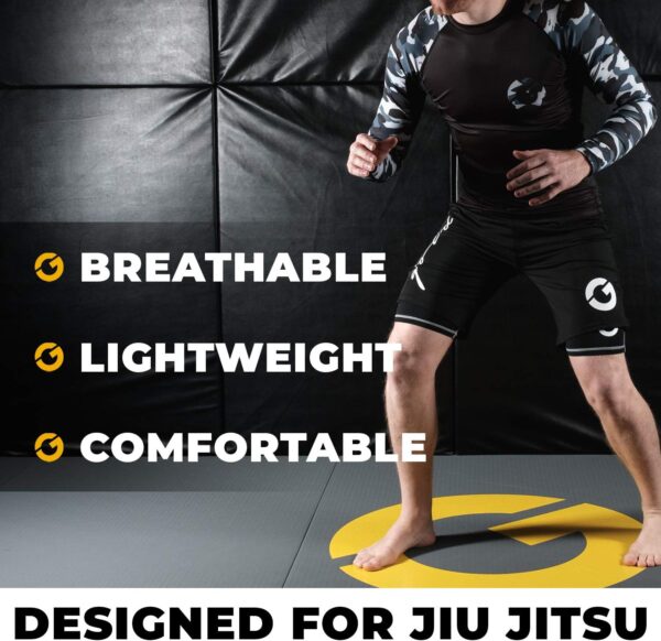 Gold BJJ Women's High-Waist Compression Shorts - 4-Way Stretch No-Gi - Image 4