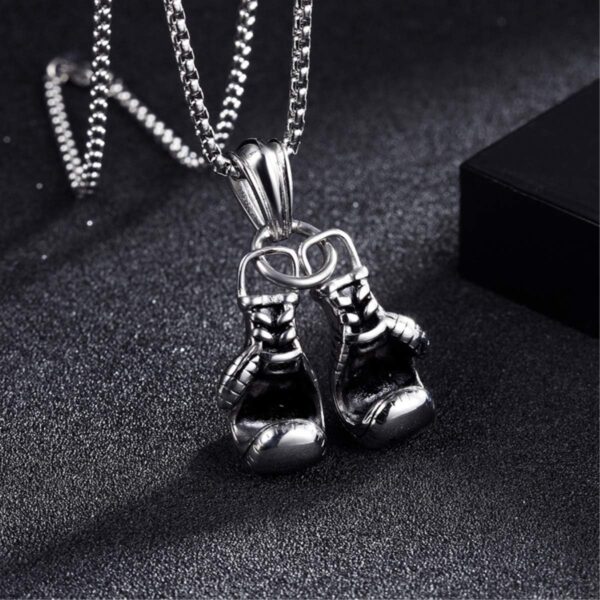 Premium 3D Boxing Glove Pendant Necklace | Unisex Punk Jewelry Gift - Image 3