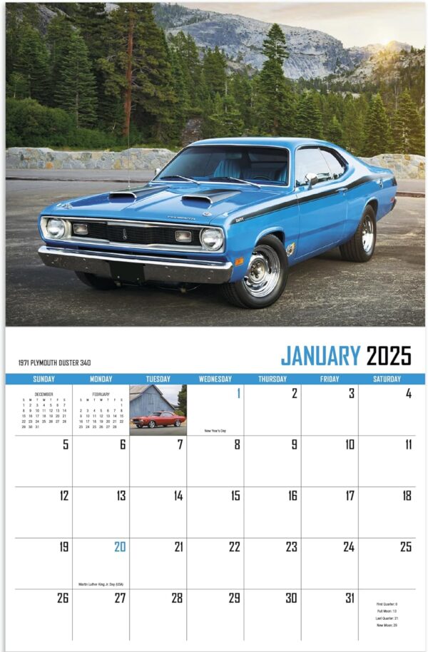 2025 Street Thunder Car Calendar: Classic Rod Monthly Planner 19"x11" - Image 2