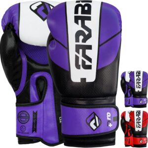 Farabi Sports Boxing Gloves Men and Women Kickboxing Gloves - Muay Thai Gloves 10-oz 12-oz 14-oz 16-oz Red & Purple Boxing Gloves for Punching Bag, MMA, Muay Thai and Training