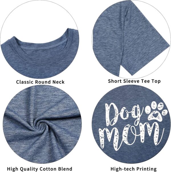 Cozy Dog Mom Graphic Tee | Funny Paw Print O-Neck Shirt for Women - Image 4