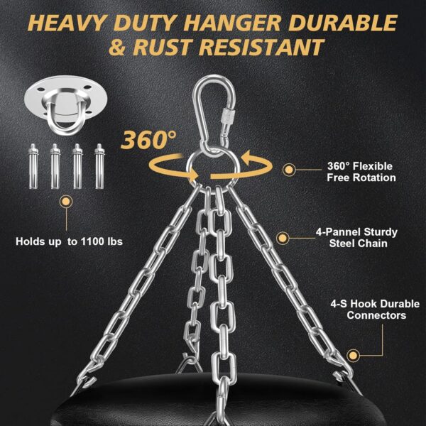Professional 4ft Heavy Punching Bag | PU Leather Boxing Equipment for MMA Home Gym - Image 5