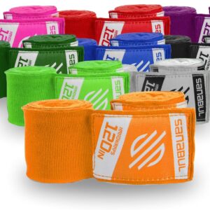 Sanabul Elastic 120 inch Boxing Hand Wraps Kickboxing Handwraps for Boxing Gloves for Men, Women, and Kids Muay Thai MMA Hand Wraps