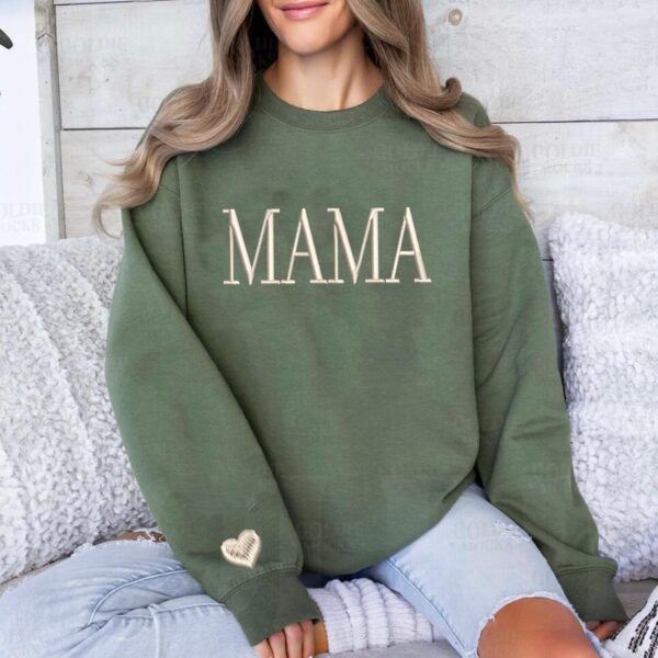 NAZENTI Embroidered Mama Heart Sweatshirt | Cozy Crewneck S-4XL - Image 4