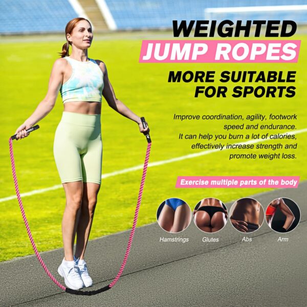 Premium Weighted Jump Rope: Women's Fitness & Weight Loss Cardio Trainer - Image 2