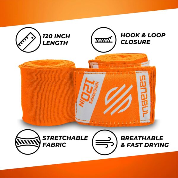 Sanabul 120" Elite Boxing Hand Wraps | MMA, Muay Thai & Kickboxing Support - Image 6