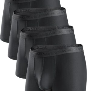 DAVID ARCHY Men's Boxer Briefs, Micro Modal Dual Pouch Trunks Support Ball Bulge Enhancing Underwear,Underwear For Man 3 Pack