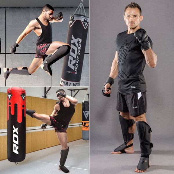 RDX Premium Leather Shin Guards: MMA, Muay Thai & Kickboxing Protection - Image 5