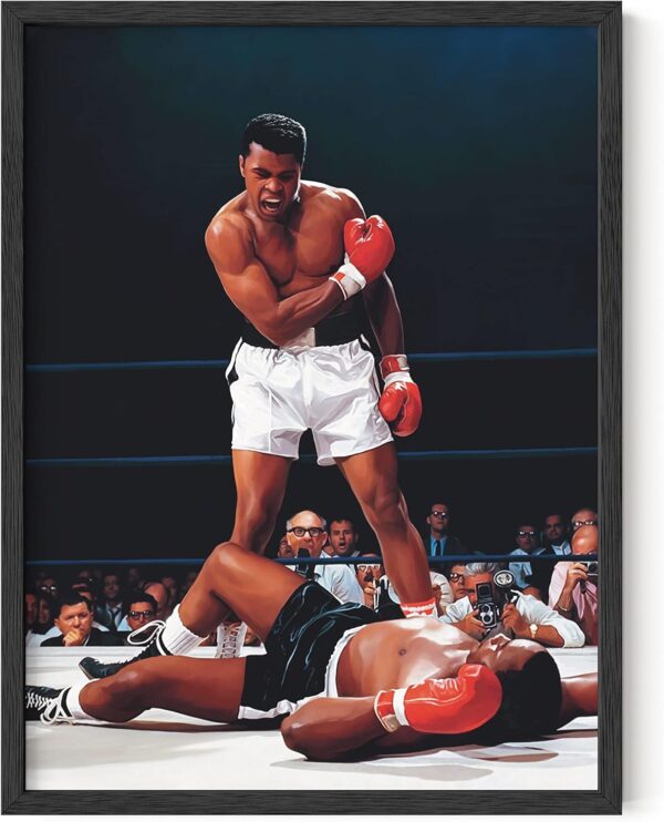 HAUS AND HUES Muhammad Ali Posters - Muhammad Ali Canvas Wall Art in Ring Boxing Prints, Sports and Gym Artwork, Black History Pictures for Wall, Sport Posters for Man Cave (Unframed 12x16)