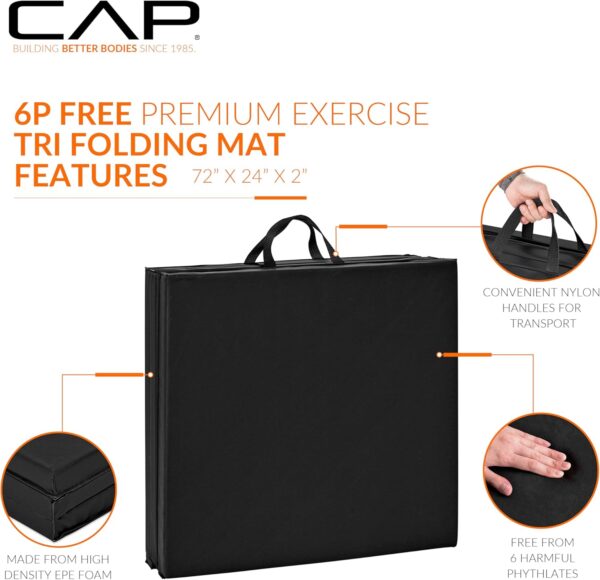 CAP Ultra Grip Foldable Exercise Mat | Anti-Tear | Home & Gym Workouts - Image 3
