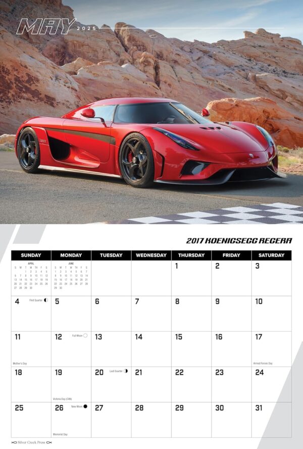 2025 Luxury SuperCars Wall Calendar: Stunning Car Photography Gift for Enthusiasts - Image 3