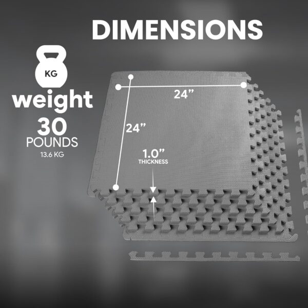 BalanceFrom Premium EVA Gym Mat | Non-Slip Interlocking Tiles | MMA Flooring - Image 4