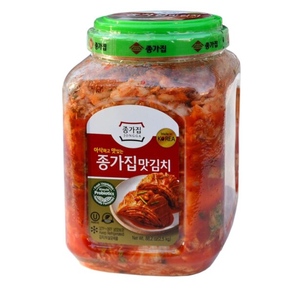Jongga Mat Kimchi - 88 oz. (2.5 kg) Imported from Korea - Kosher Certified - Cut Cabbage Kimchi - Halal - Vegan - Probiotic