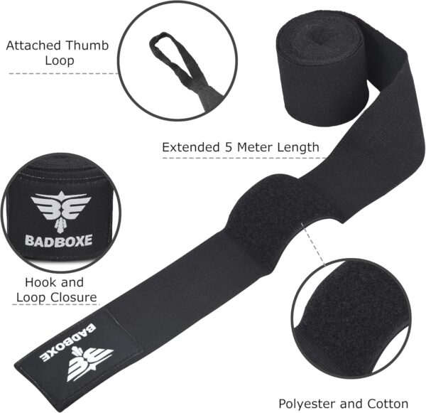 Premium 180" Cotton Elastic Boxing Hand Wraps for MMA Training - Image 3
