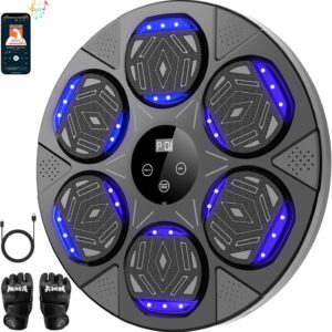 Music Boxing Machine, Boxing Wall Mount Machine for Kids Adult, Bluetooth Smart Boxing Traineing Machine with Boxing Gloves, Boxing Workout Equipment Target for Home, Office, Gym (Upgrade)