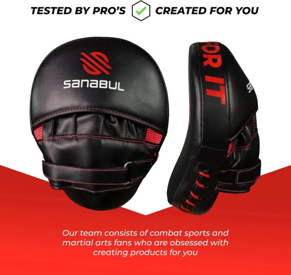 Sanabul Curved Boxing Mitts: Pro MMA Training Pads for Muay Thai & Combat - Image 3