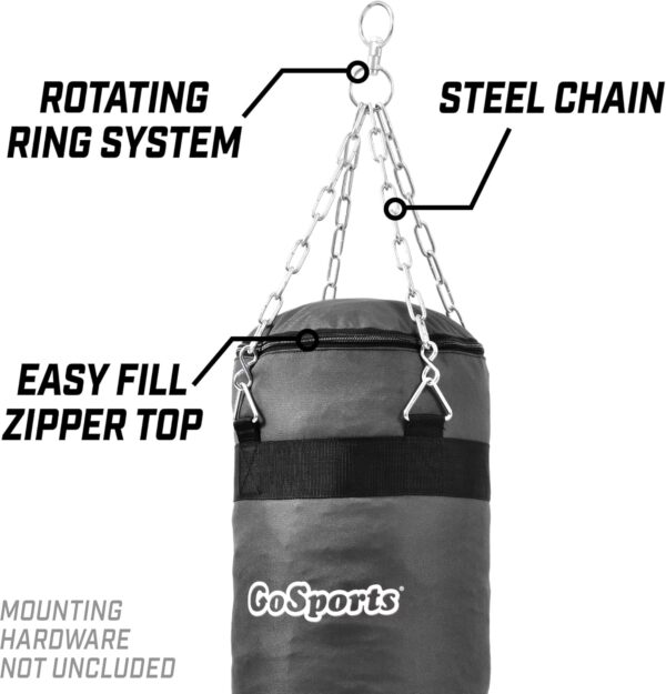 GoSports Heavy-Duty Fillable Punching Bag for Boxing, MMA & Muay Thai Training - Image 4