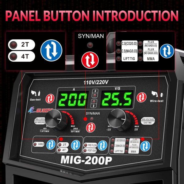 GZ GUOZHI 7-in-1 MIG Welder 200A | Multi-Process Dual Voltage 110V/220V - Image 5