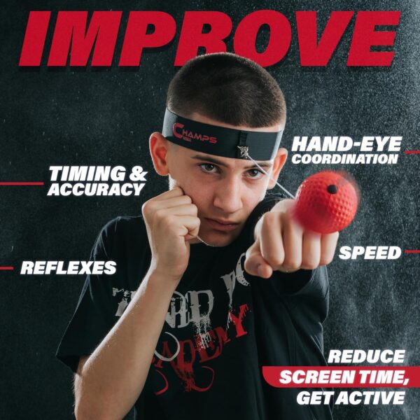 Advanced Boxing Reflex Ball: Hand-Eye Trainer with Bluetooth Punch Counter App - Image 2
