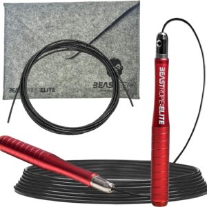 Beast Gear Jump Rope for Men and Women - Built for Speed, Premium Aluminium Jumping Rope for Advance Fitness - Boxing, MMA, HIIT, Strength Training & Double Unders