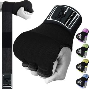 BEAST RAGE Inner Gloves with Hand Wraps Quick Wrap Long 36" Wrist Support MMA Muay Thai Bandages Punching Martial Arts Training Men Women Kickboxing Bandages Under Bag Gloves