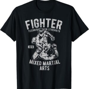 Vintage Retro MMA Shirt Men Boys Fighter Mixed Martial Arts T-Shirt