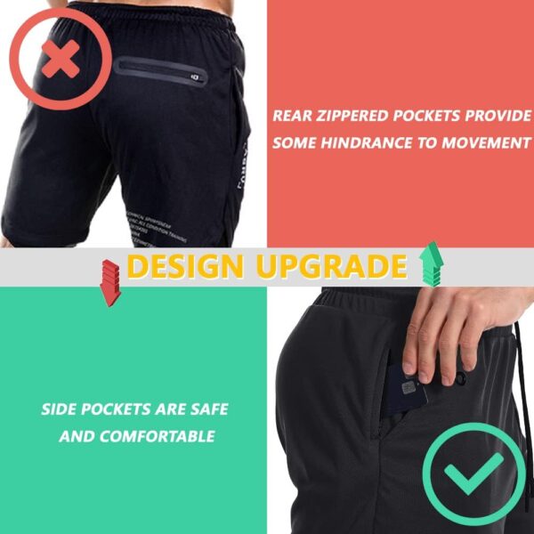 JWJ Men's Quick Dry 2-in-1 Running Shorts with Compression Liner & Pockets - Image 4
