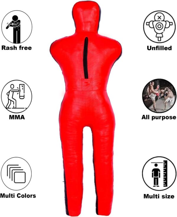 Pro BJJ MMA Grappling Dummy | PU Leather Unfilled Wrestling Trainer - Image 4