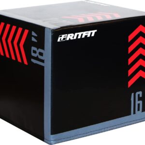 RitFit 3 in 1 Extra Firm Soft Plyo Box Foam Plyometric Box-30”x24”x20”-20"x18"x16" Heavy Duty High Density Foam Jumping Box 3 Sizes with PVC Cover,Platform for Home Gym Fitness, 440lb Weight Capacity