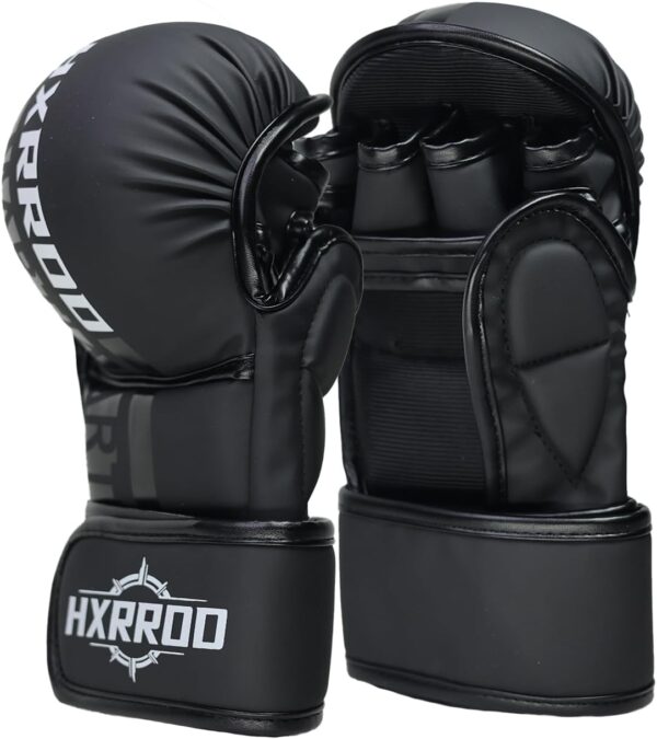 MMA Gloves Sparring Grappling, Kick Boxing Gloves, Hybrid Open Palm Martial Arts Mitts, Light Weight for Martial Arts Sparring Karate Muay Thai, Boxing, Punching Bag, Combat Sports Training Gloves