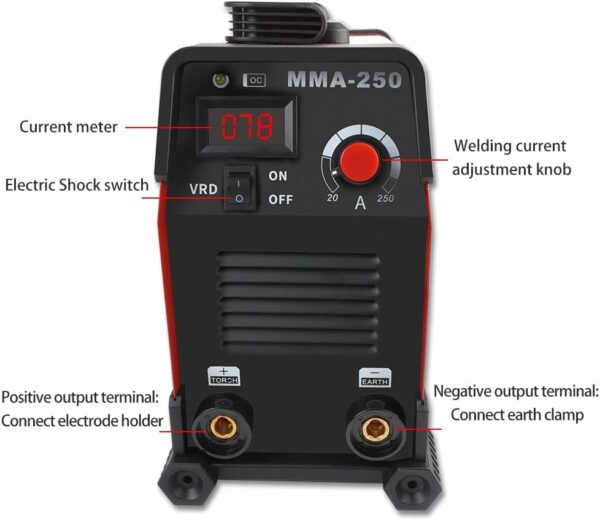 Shikha 250A Portable ARC Welder | Dual Voltage IGBT Inverter w/ LCD Display - Image 5