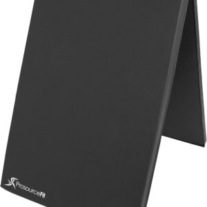 ProsourceFit Bi-Fold Folding Thick Exercise Mat 6’x2’ with Carrying Handles for MMA, Gymnastics Core Workouts