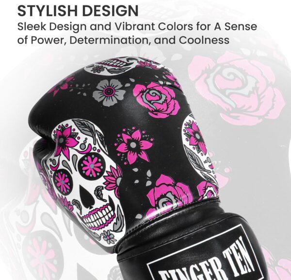 FINGER TEN Women's Leather Boxing Gloves for MMA Training & Sparring | 8-14oz - Image 5