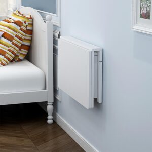 MM MELISEN Wall Mounted Folding Table, 80x60cm, White, Space-Saving Design