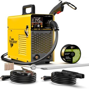 145A MIG Welder, 110V Flux Core MIG Welder Machine, 3-in-1 MIG/Lift TIG/Stick, IGBT Inverter with Digital Display, Portable for Gasless Welding